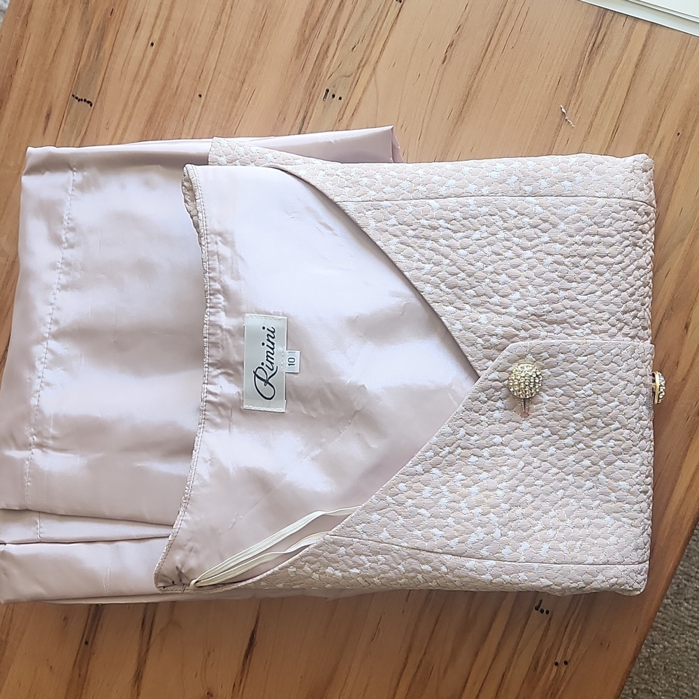 Rimini Blush Pink Textured Top w/matching skirt